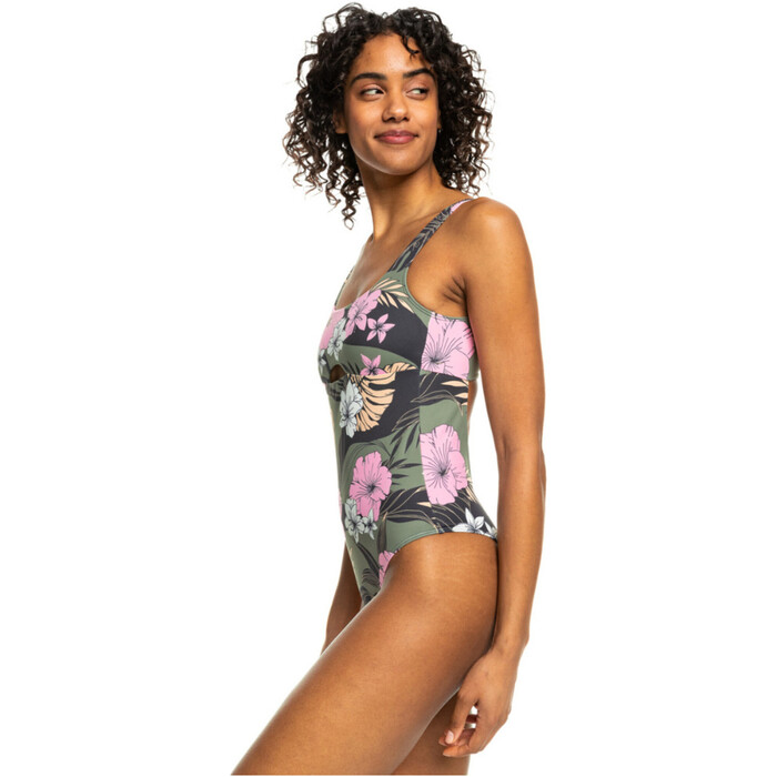 2024 Roxy Pro The Double Line One Piece Swimsuit ERJX103636 - Anthracite Classic Pro Surf